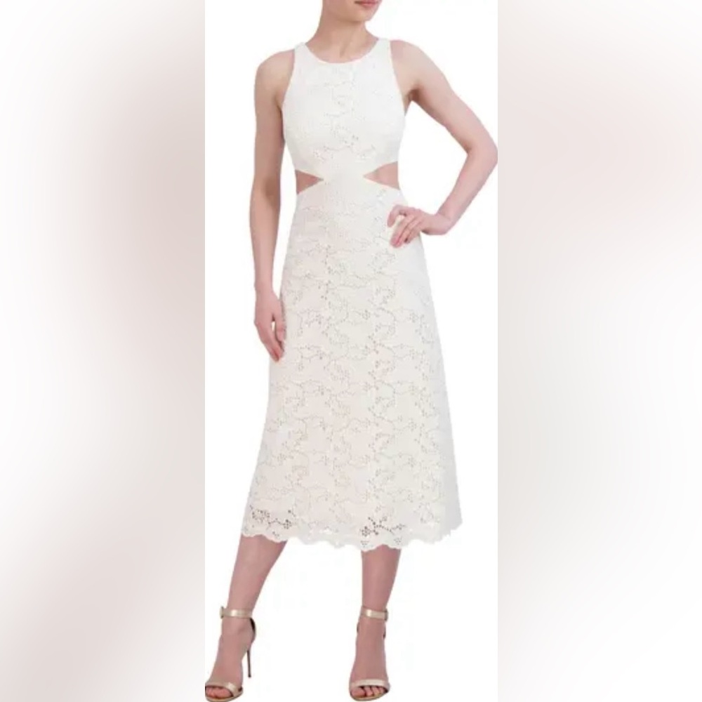 BCBG Max Azaria Embroidered Eyelet Dress